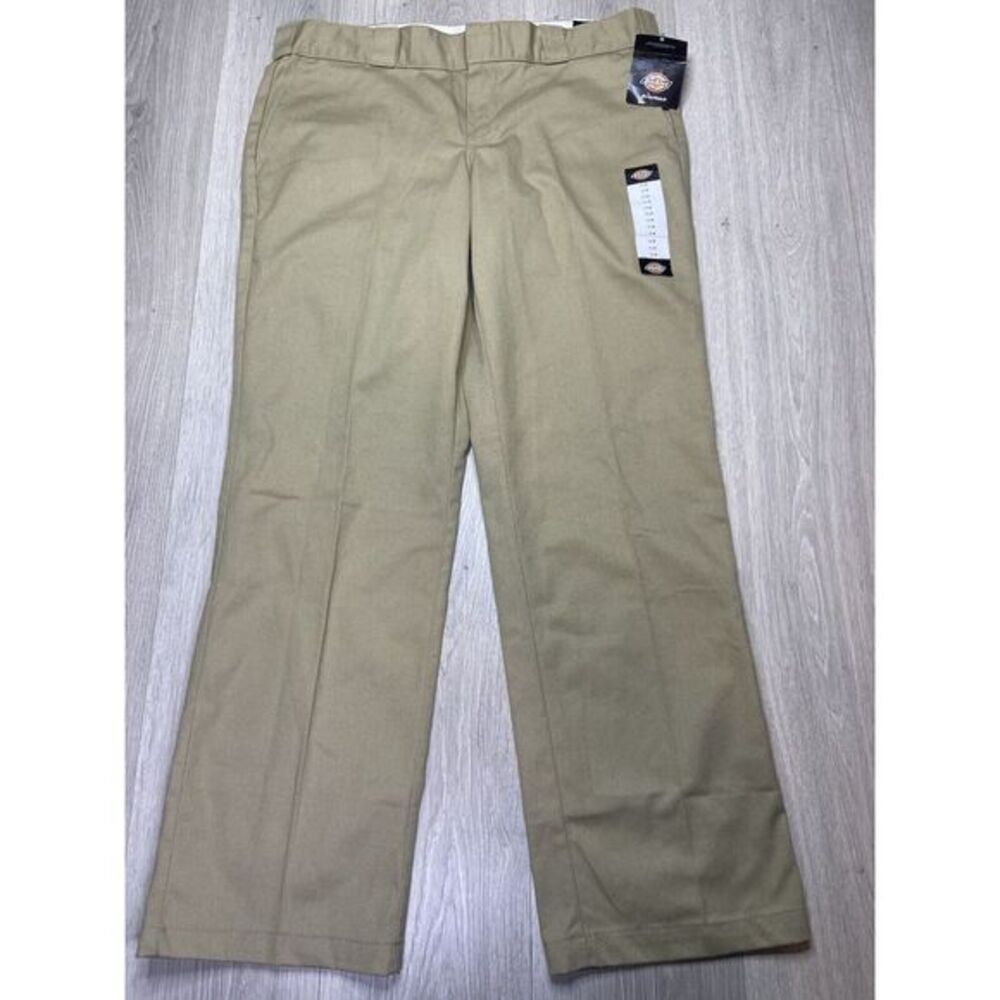 Dickies Pants Women 12 Khaki 774 Straight Original Fit Work Uniform Chino Casual
